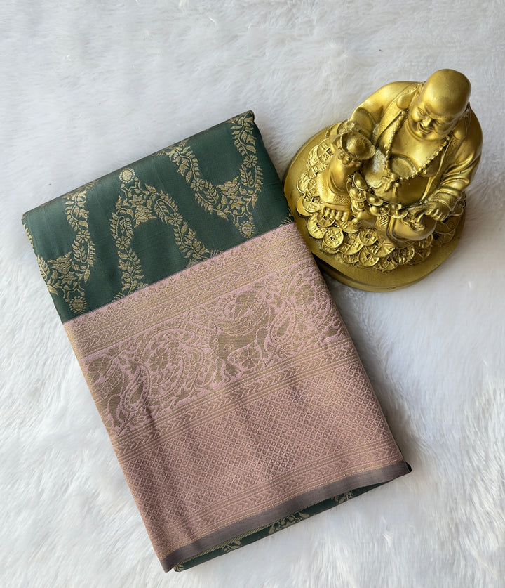 Kanchi Banarasi Semi Silk Necklace Big Border