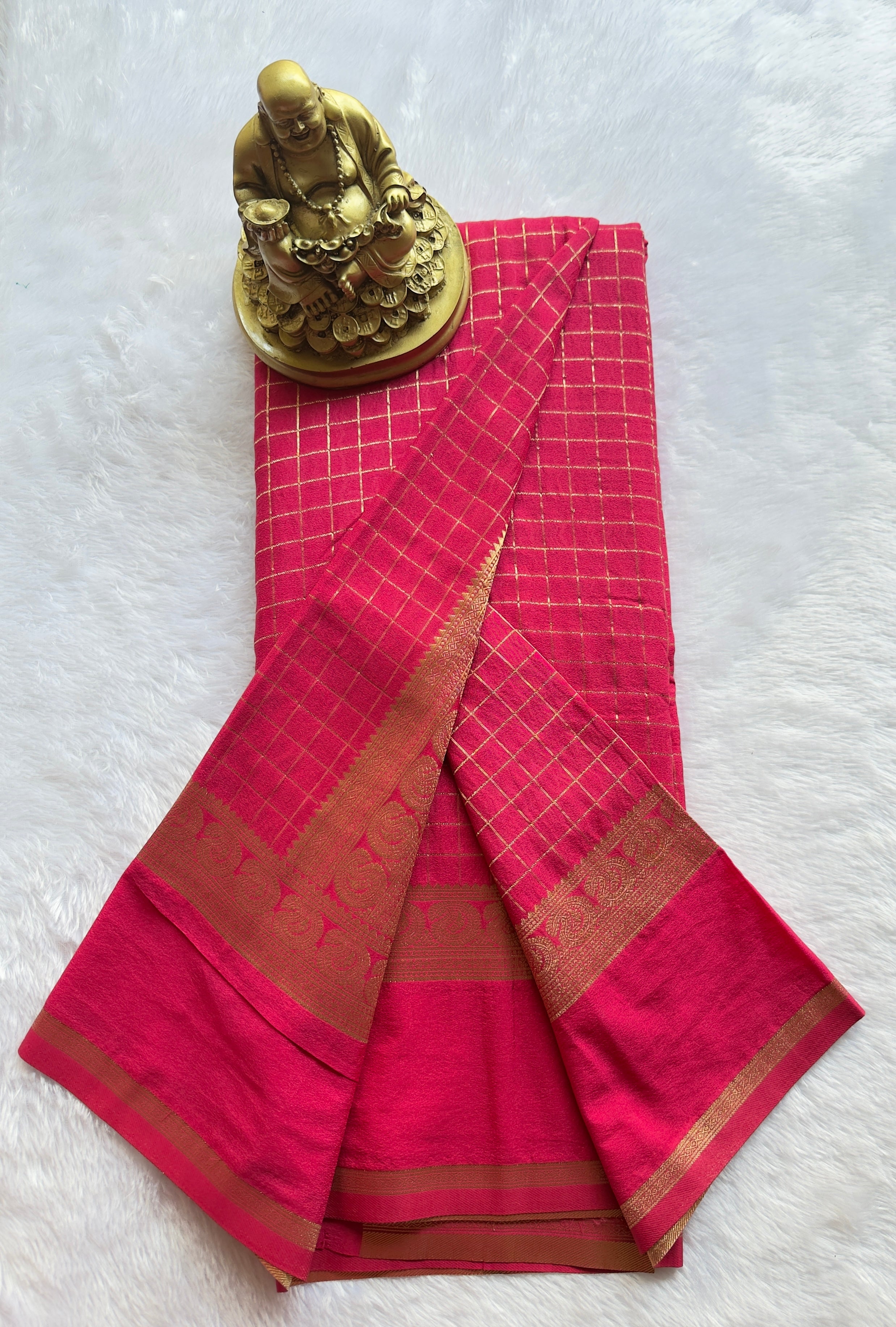 Georgette Crepe Checks weaving Rich Pallu