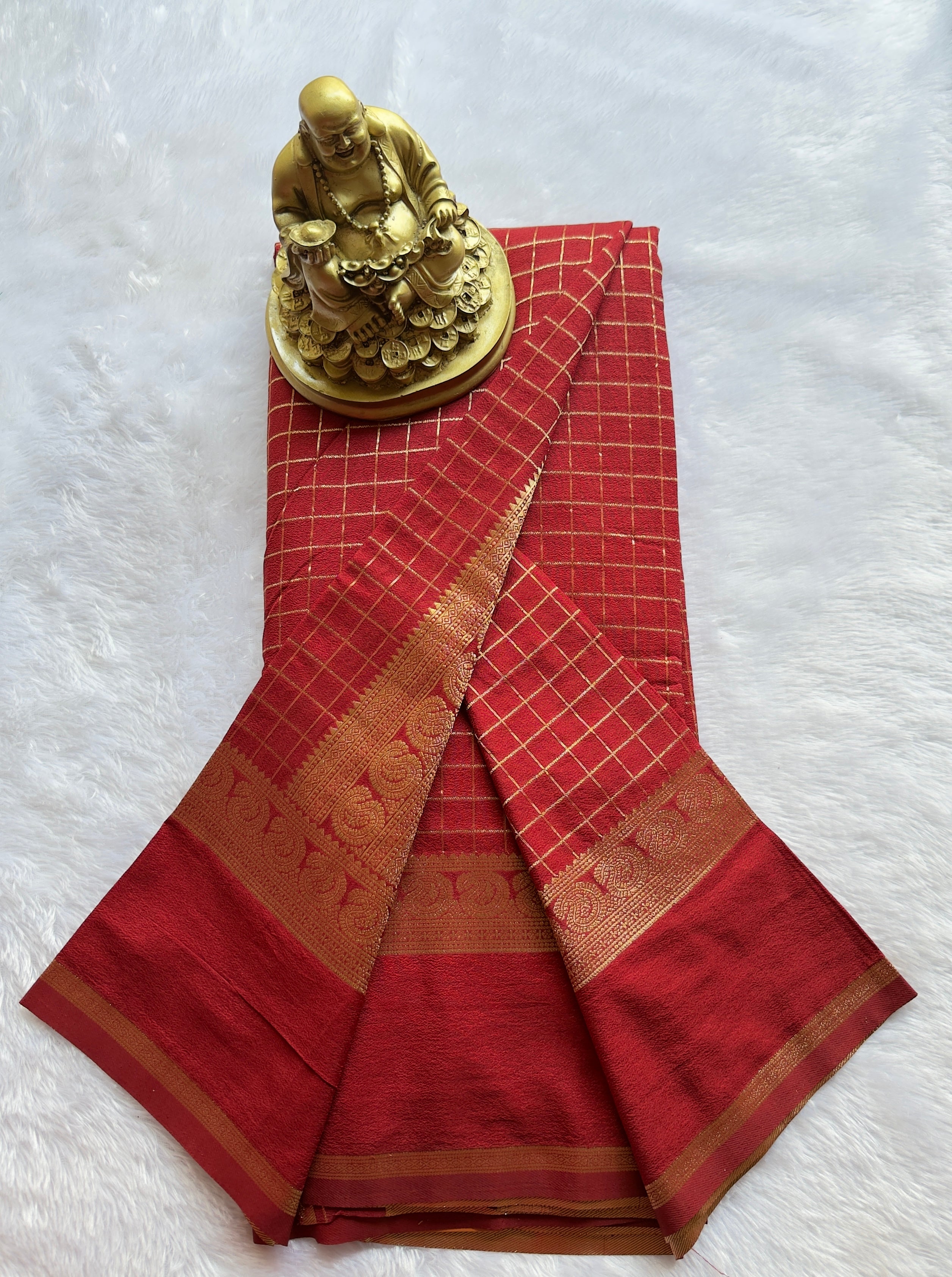 Georgette Crepe Checks weaving Rich Pallu