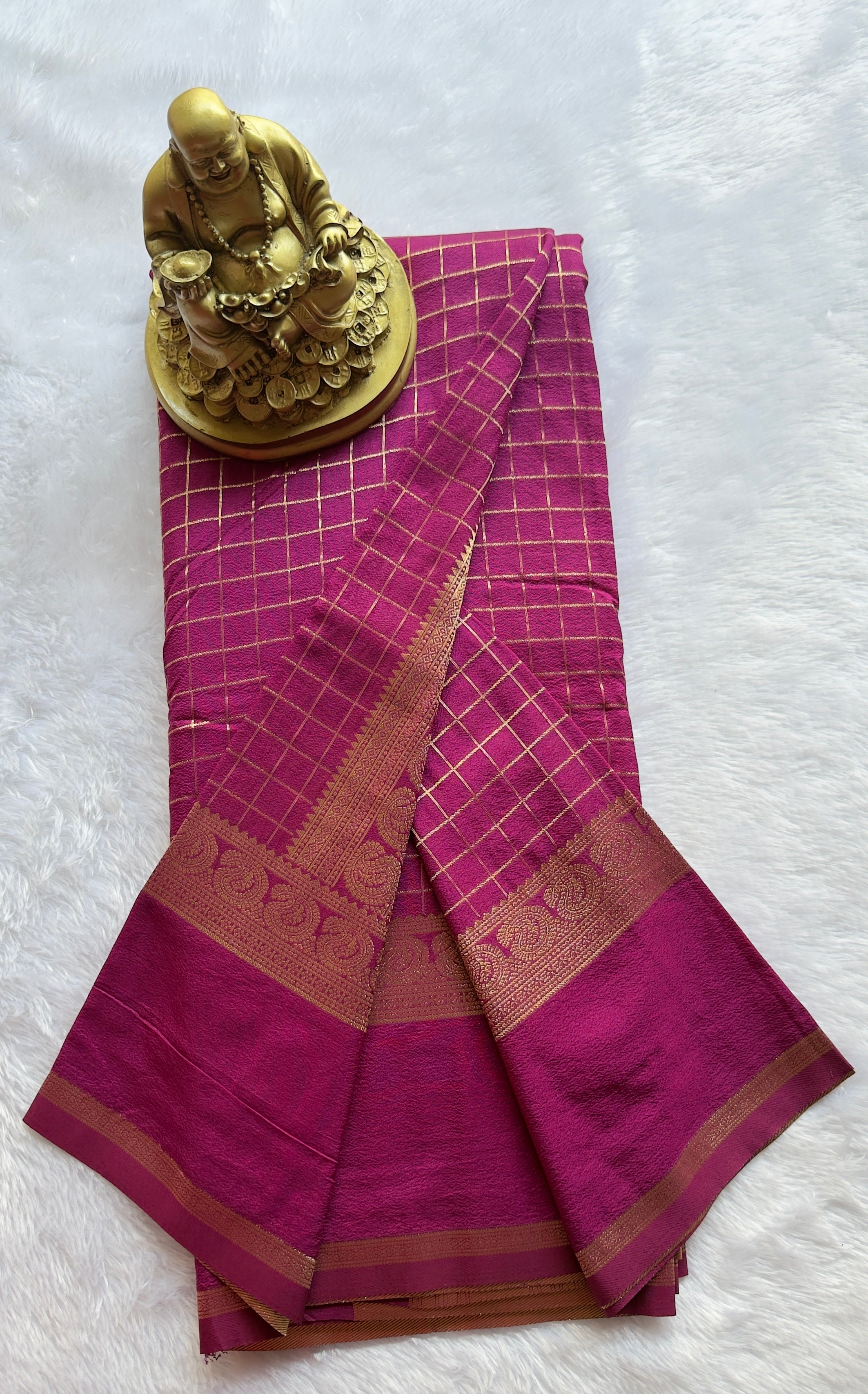 Georgette Crepe Checks weaving Rich Pallu