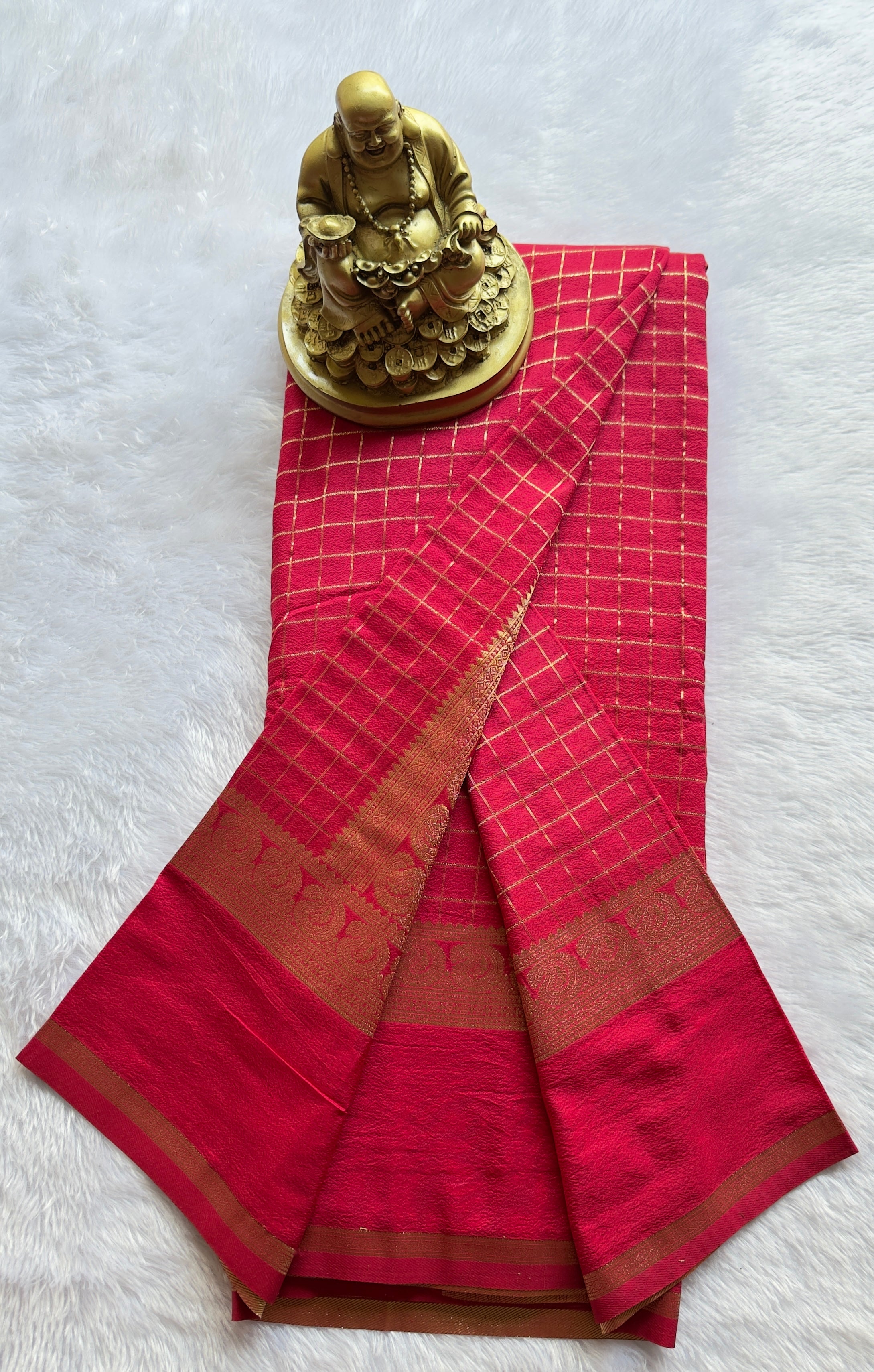 Georgette Crepe Checks weaving Rich Pallu