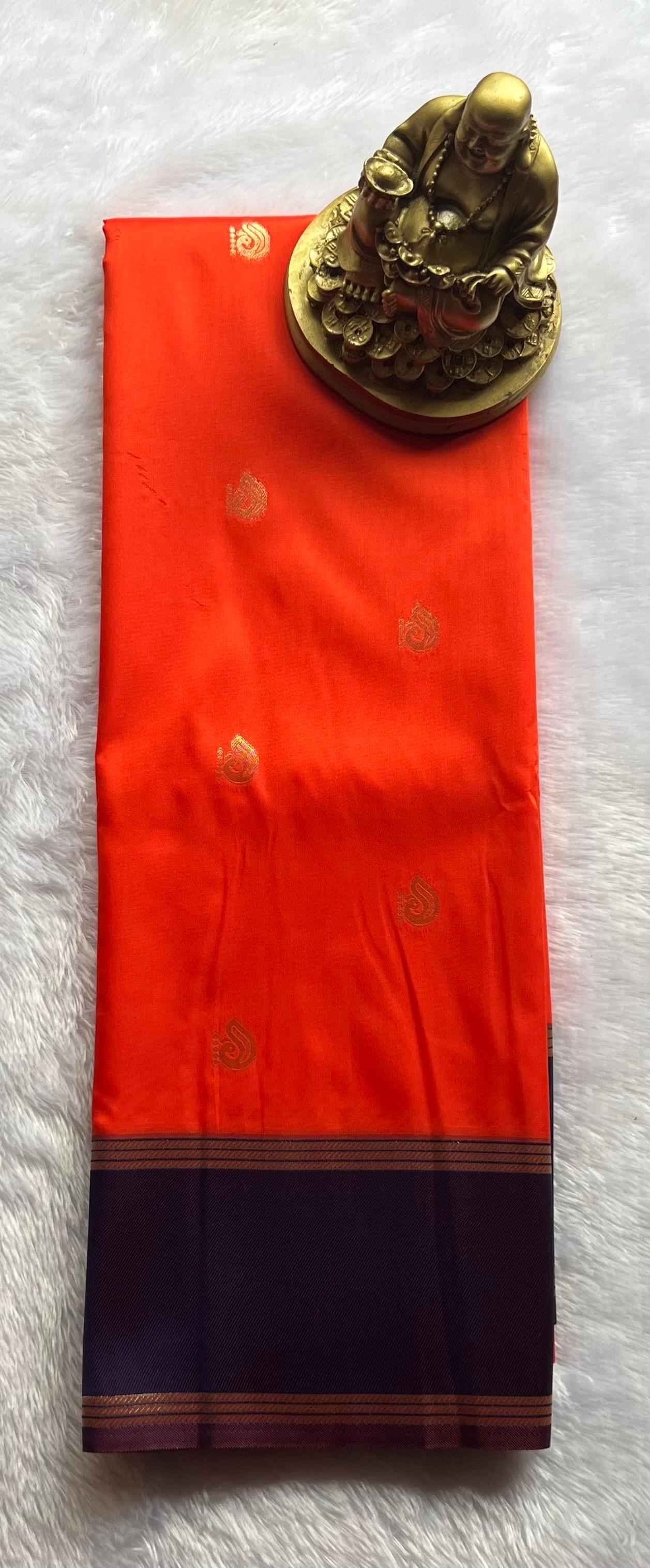 Semi Kanchi Silk Peacock butta Small betex border