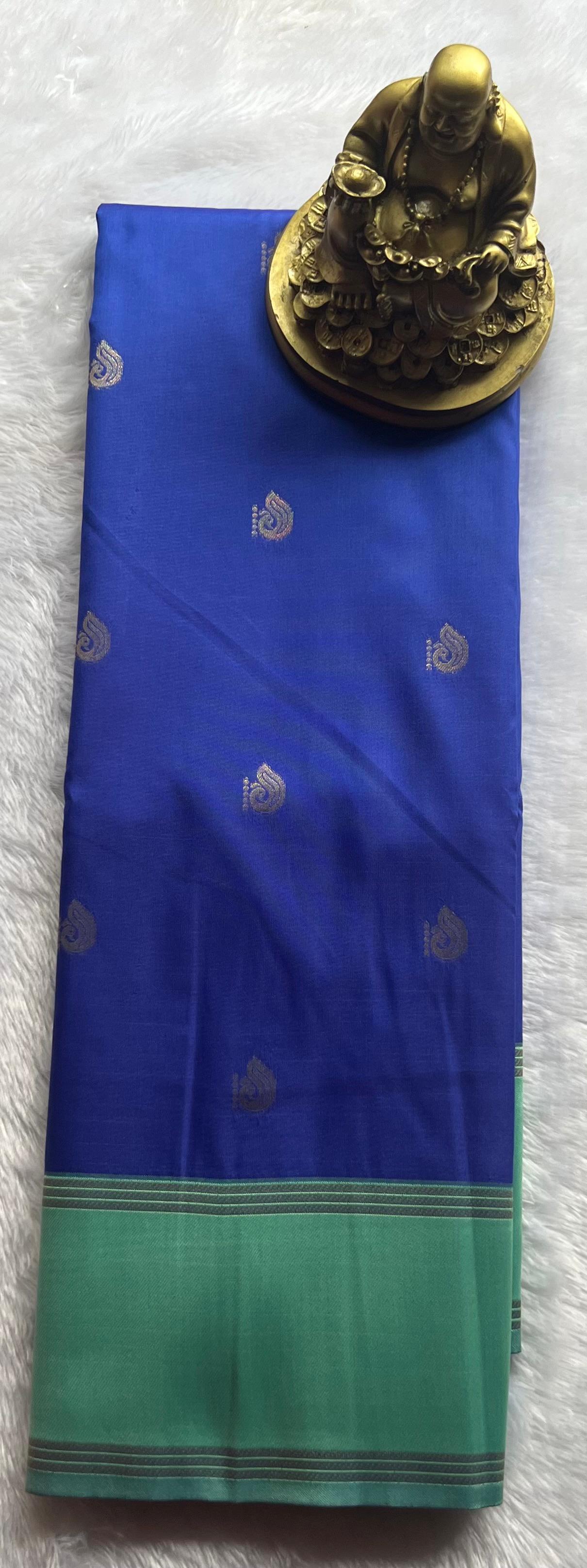 Semi Kanchi Silk Peacock butta Small betex border