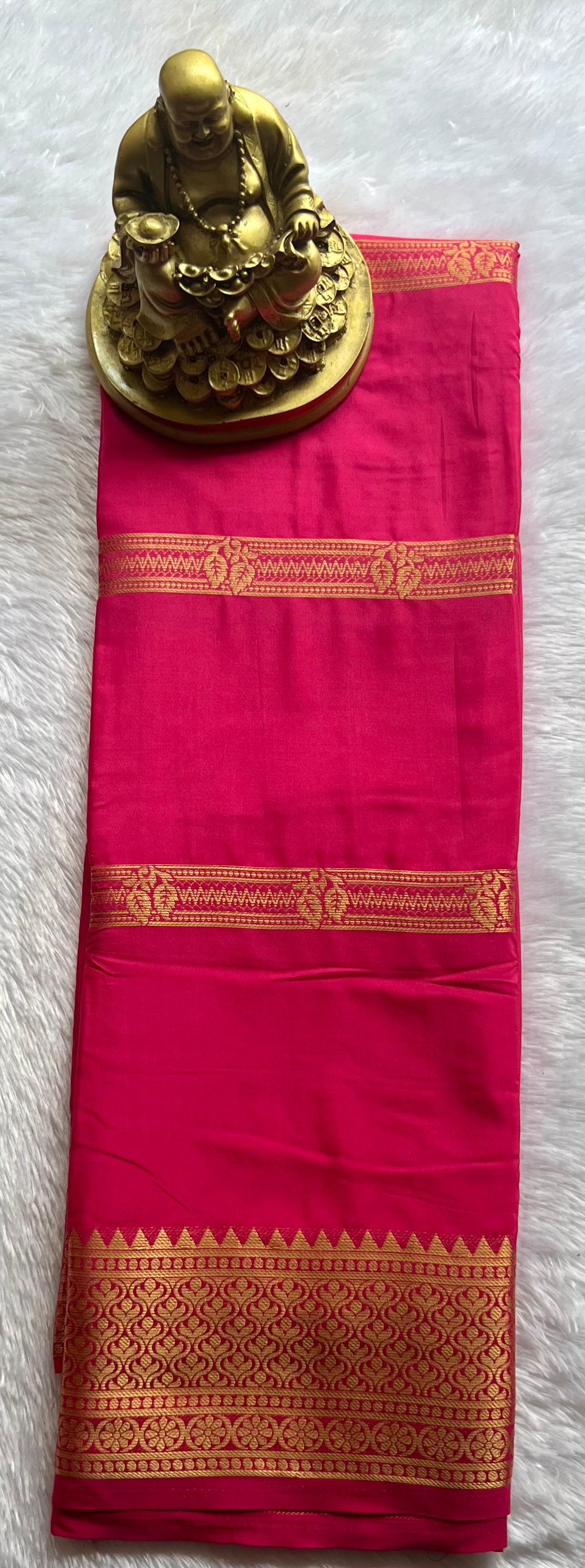 Semi Mysore Silk Stripes Self
