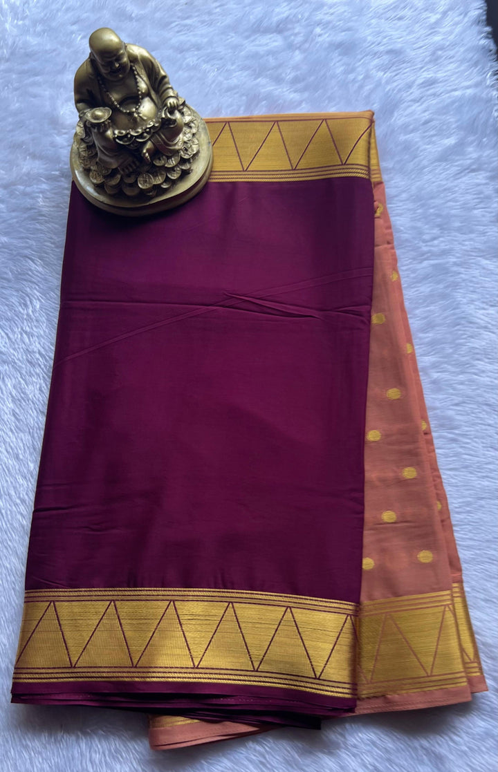 Semi Mysore Silk Half and Half with butta n Temple Border
