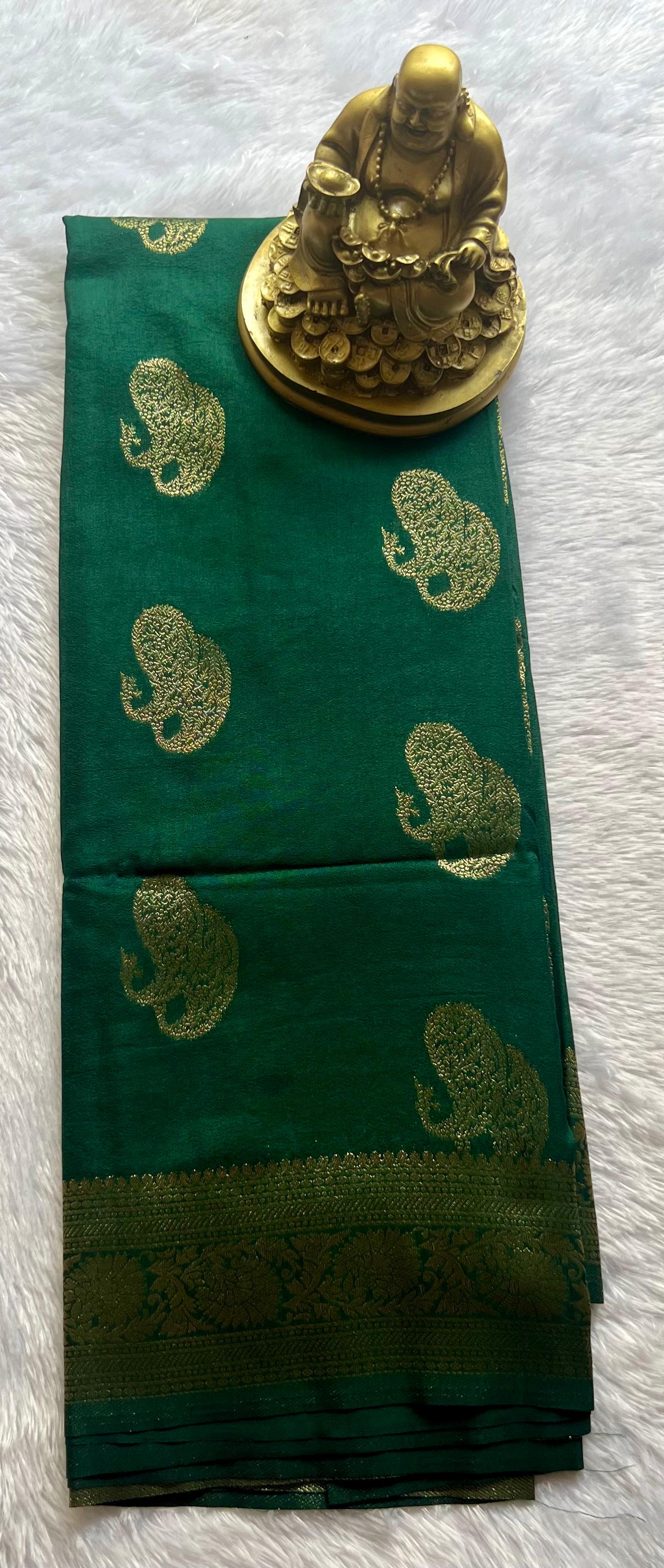 Semi Kaddi Georgette Double Mango Butta Self, Rich Pallu