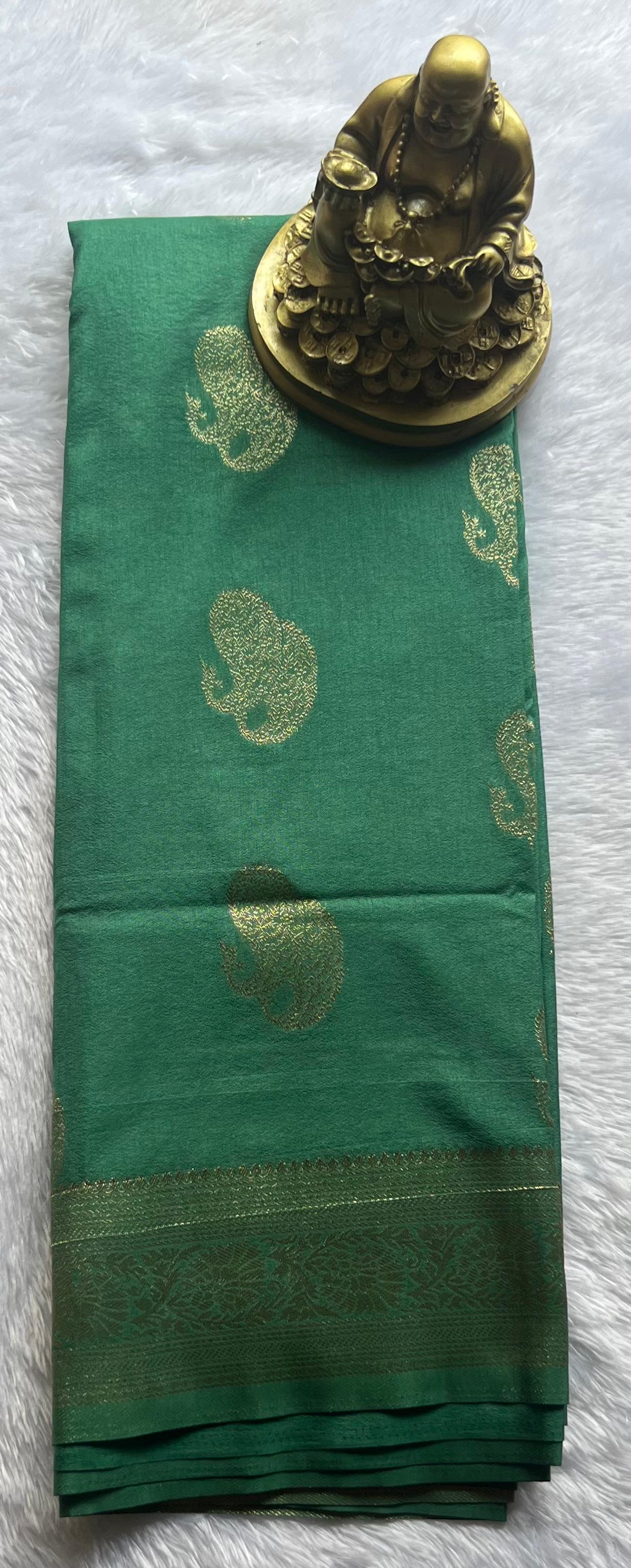 Semi Kaddi Georgette Double Mango Butta Self, Rich Pallu