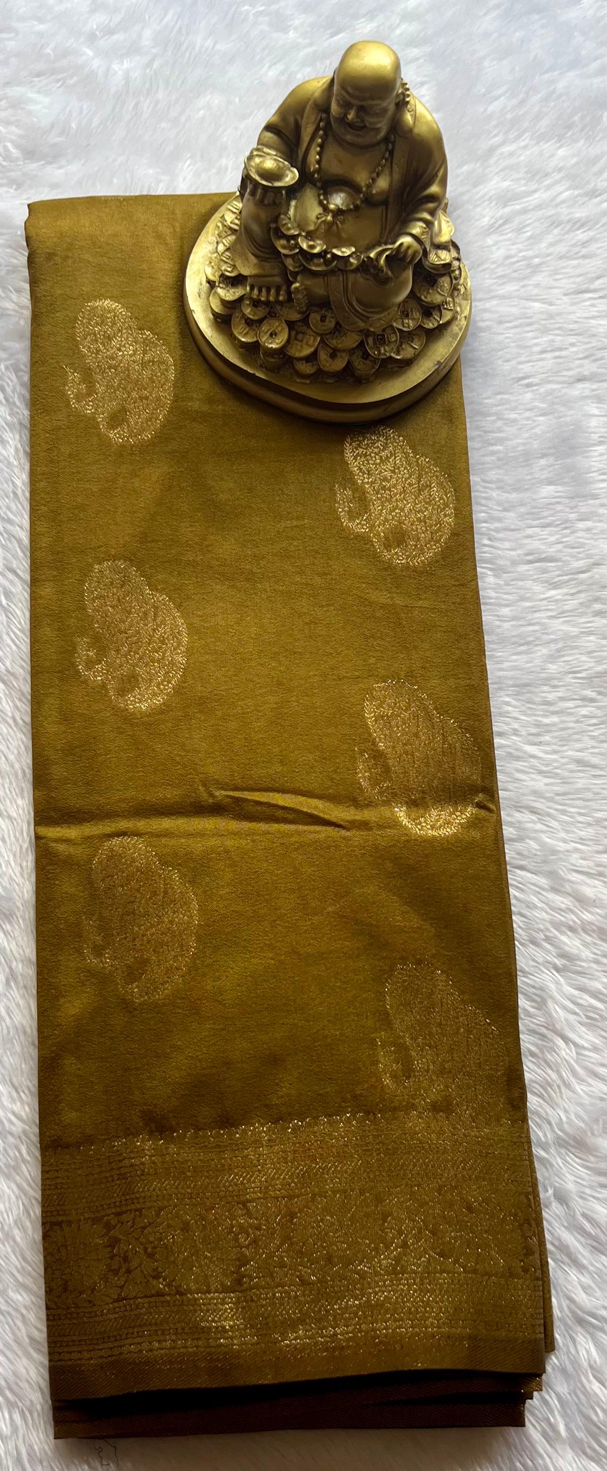 Semi Kaddi Georgette Double Mango Butta Self, Rich Pallu