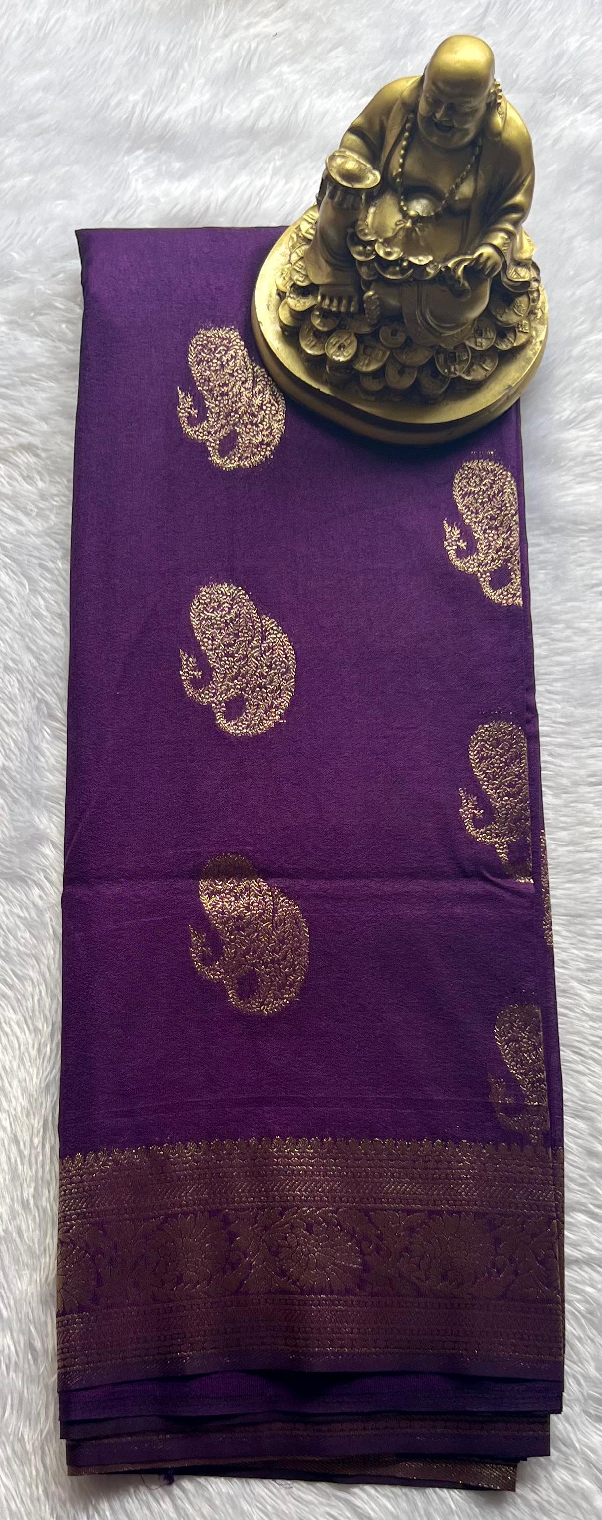 Semi Kaddi Georgette Double Mango Butta Self, Rich Pallu