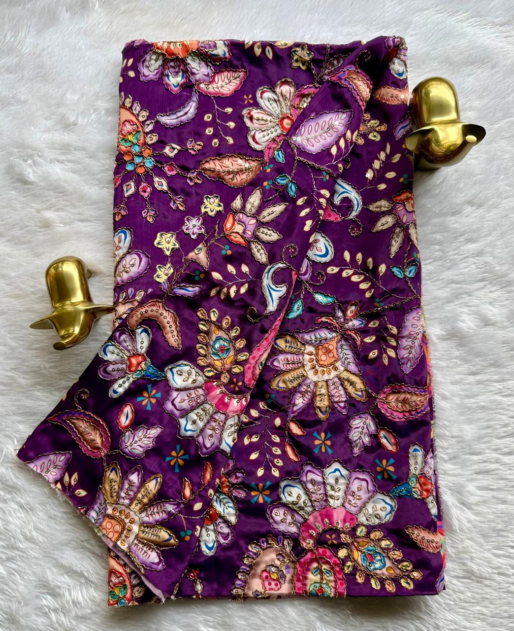 Pure natural Crape Floral Position Print Blouse fabric
