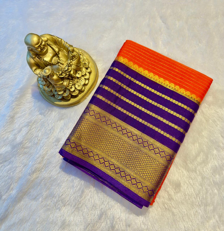 Semi Mysore Silk Saree with Stripes