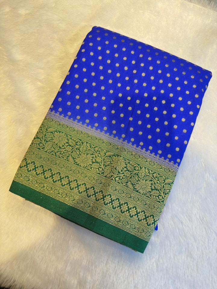 Semi Mysore Silk Saree with Buttas