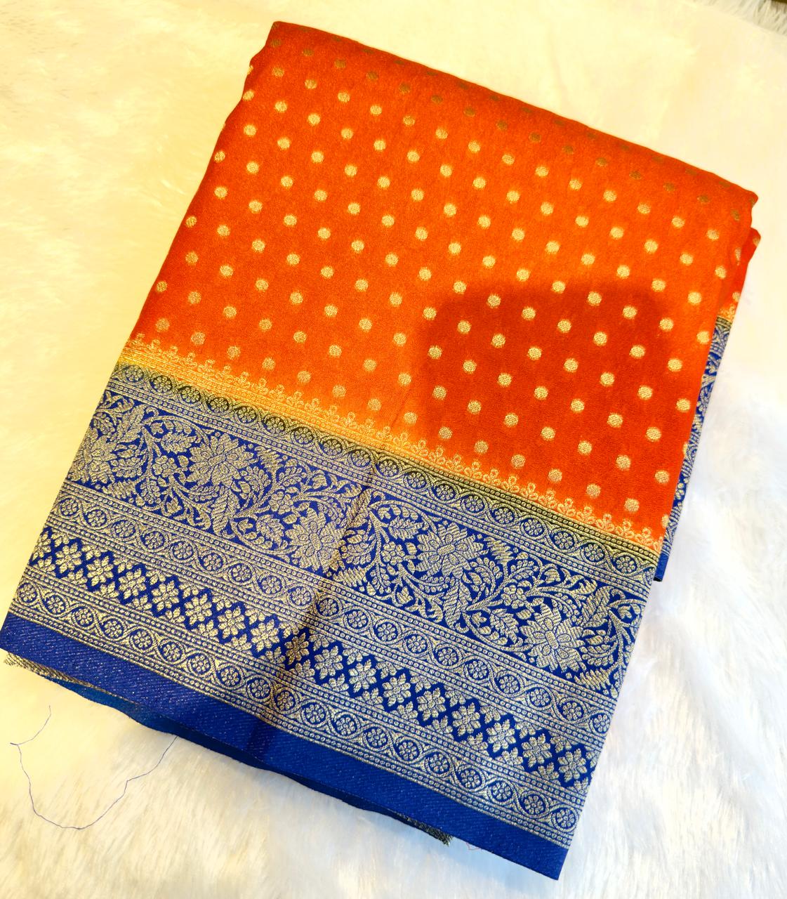 Semi Mysore Silk Saree with Buttas