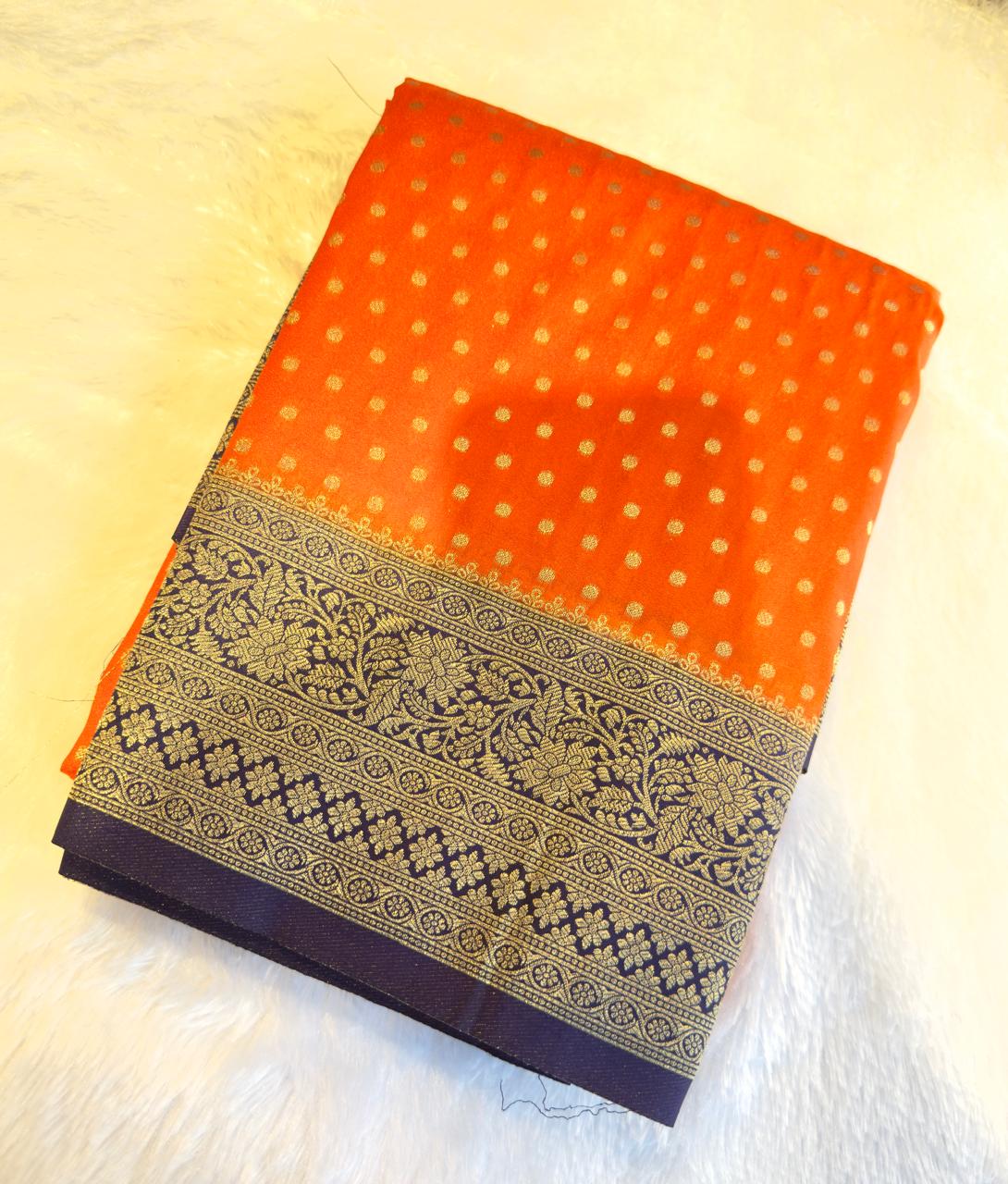 Semi Mysore Silk Saree with Buttas