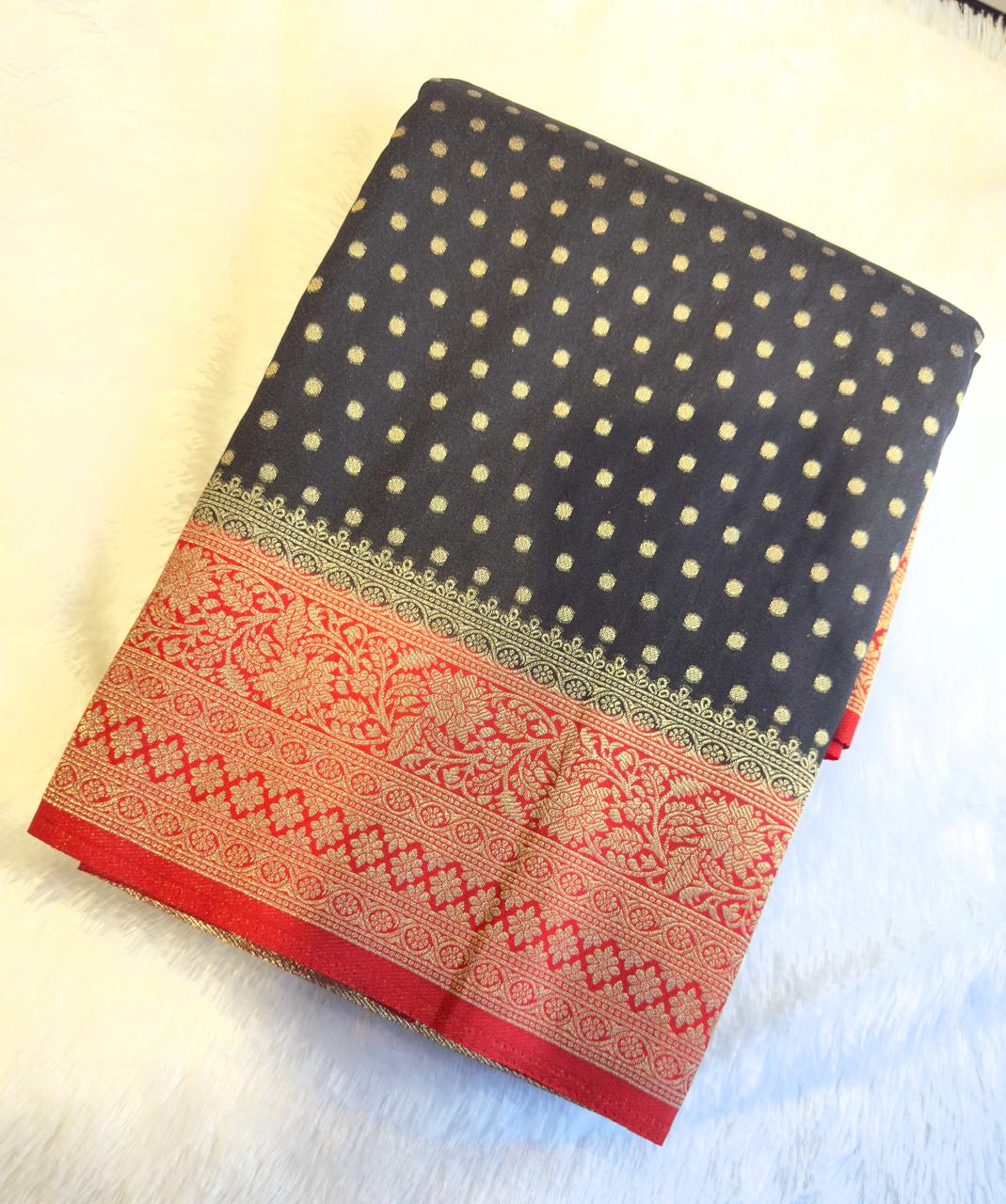 Semi Mysore Silk Saree with Buttas