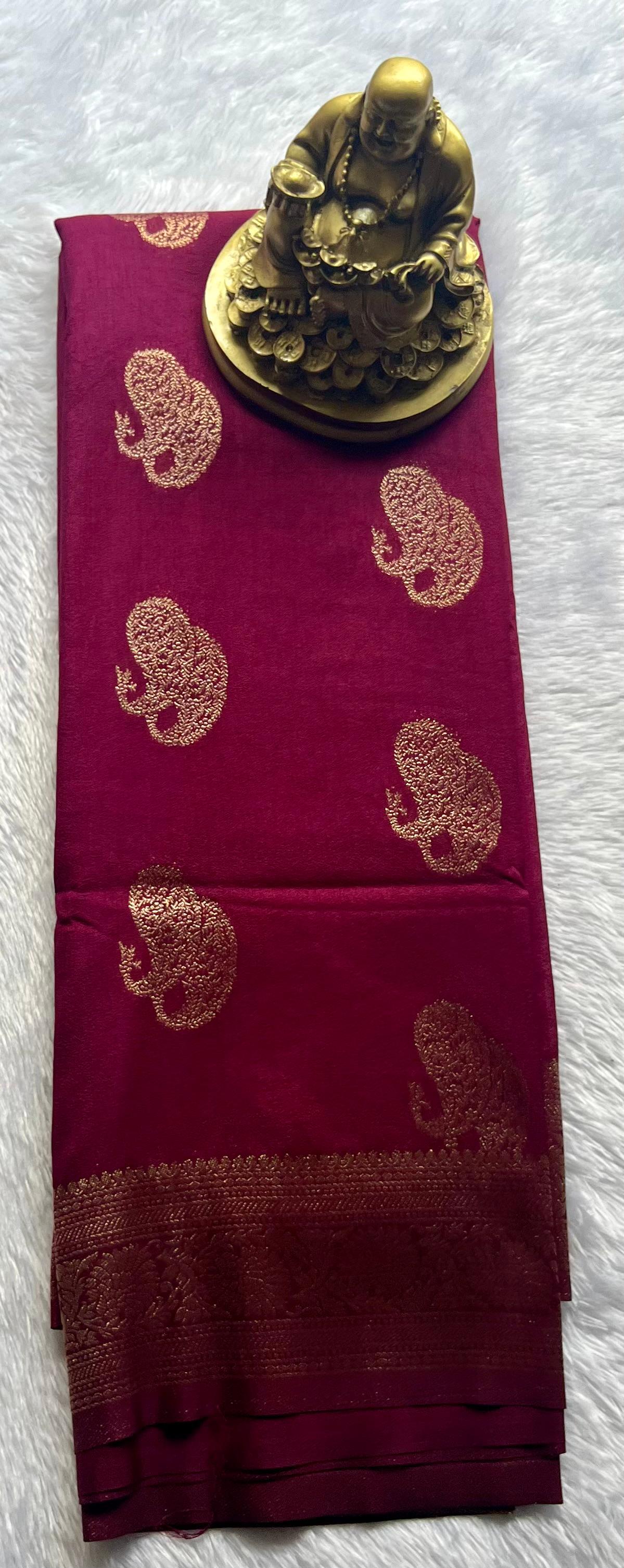 Semi Kaddi Georgette Double Mango Butta Self, Rich Pallu
