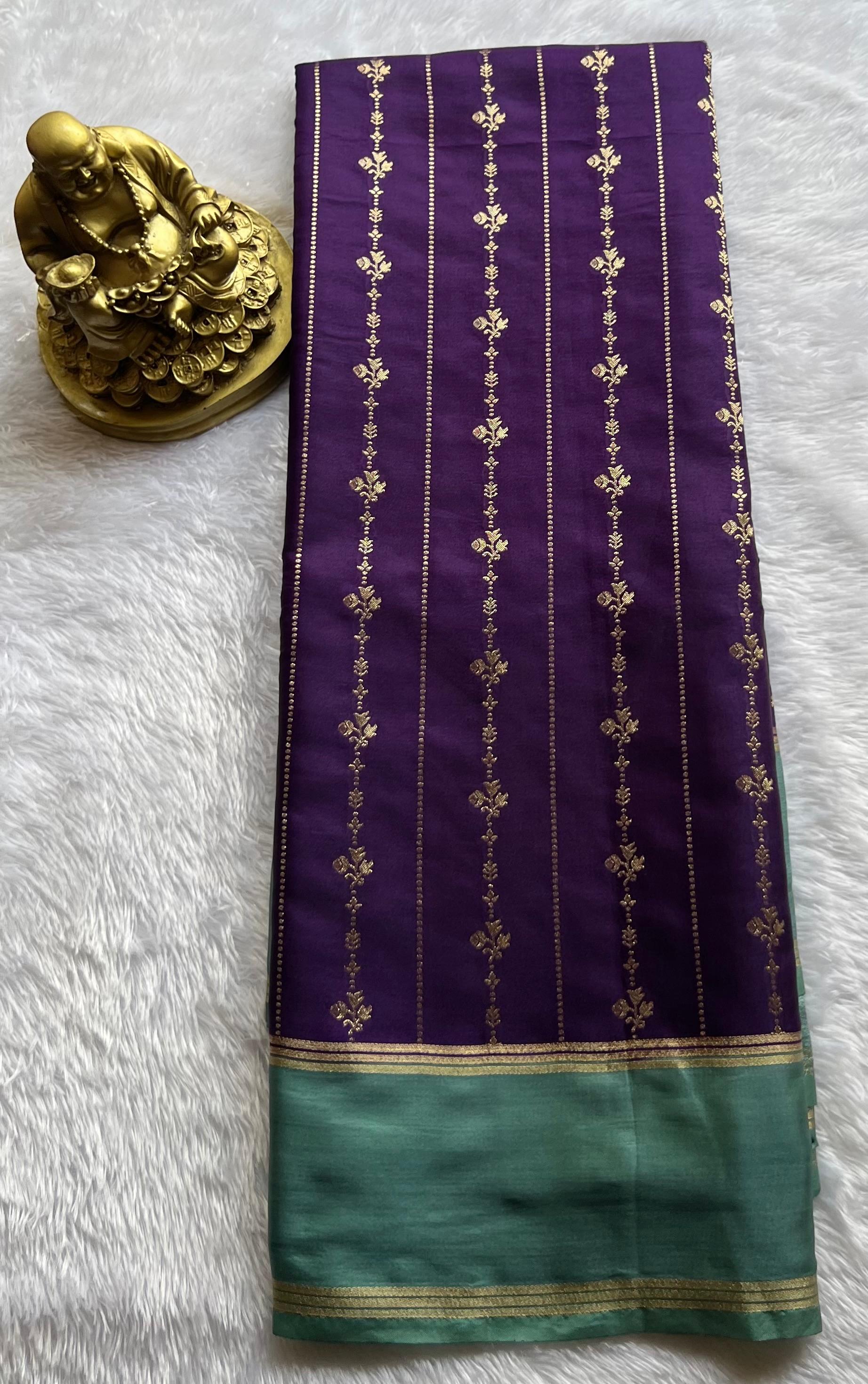 Gajji Silk Flower Line Weaving With Rich Pallu , Washable