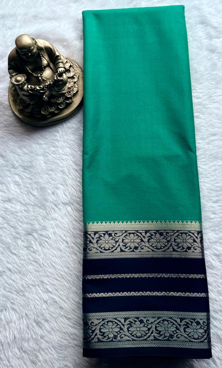 Semi Mysore Silk Plain Flower Climber Broder, Washable