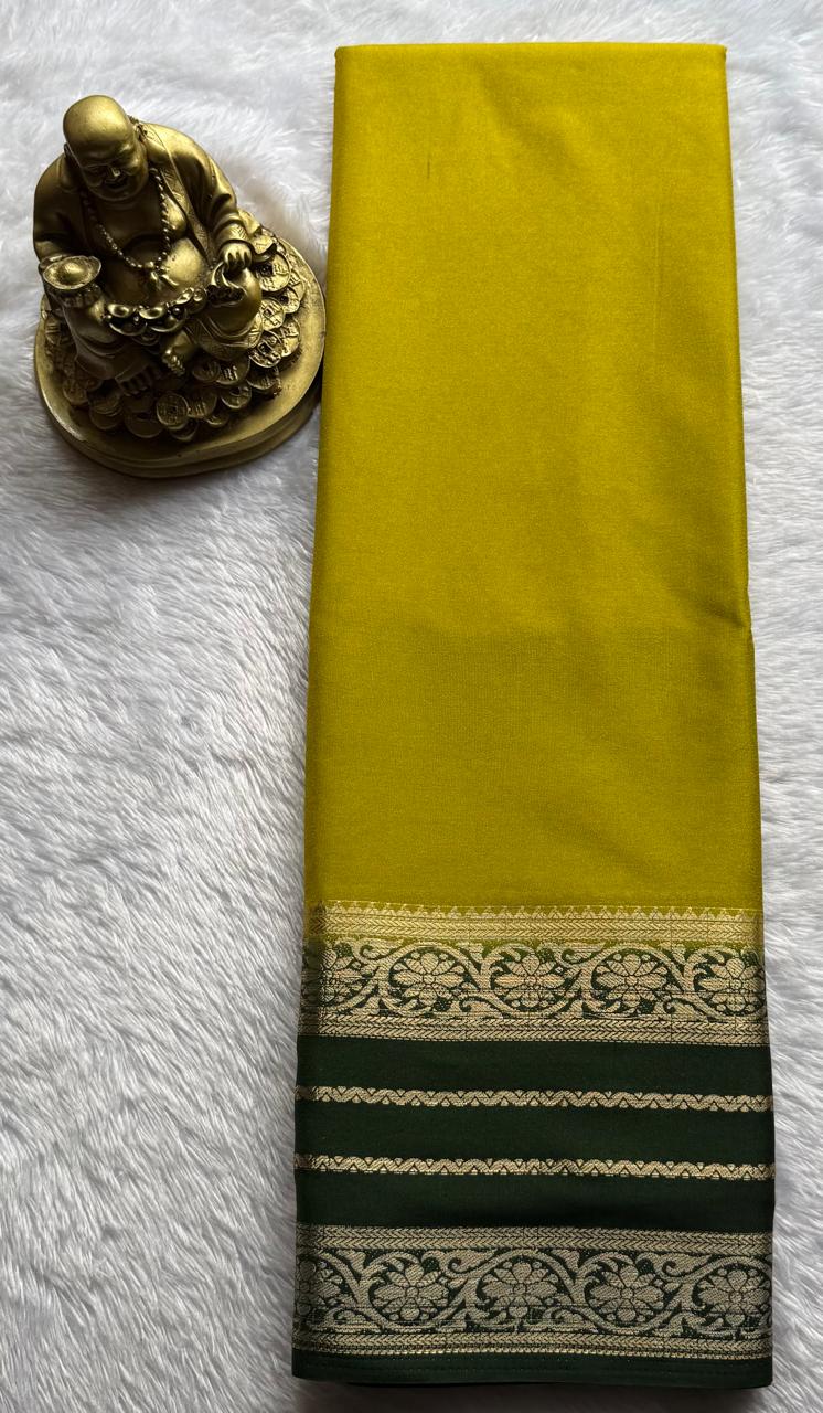 Semi Mysore Silk Plain Flower Climber Broder, Washable
