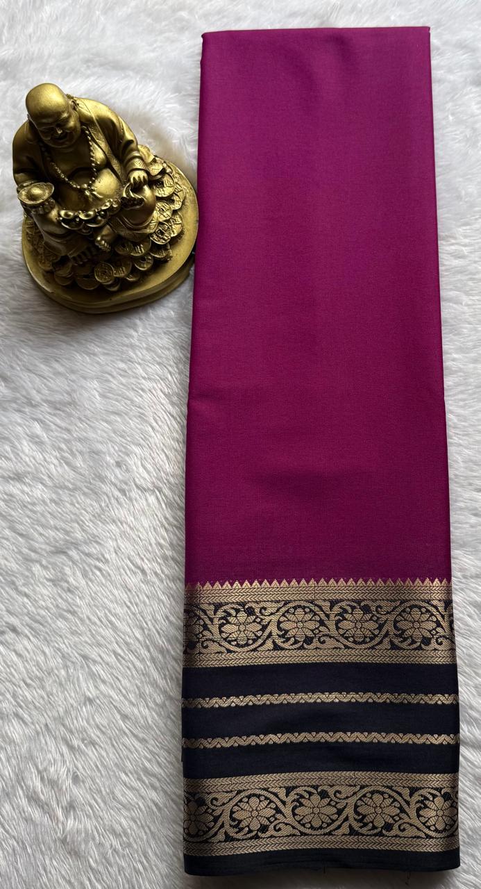 Semi Mysore Silk Plain Flower Climber Broder, Washable