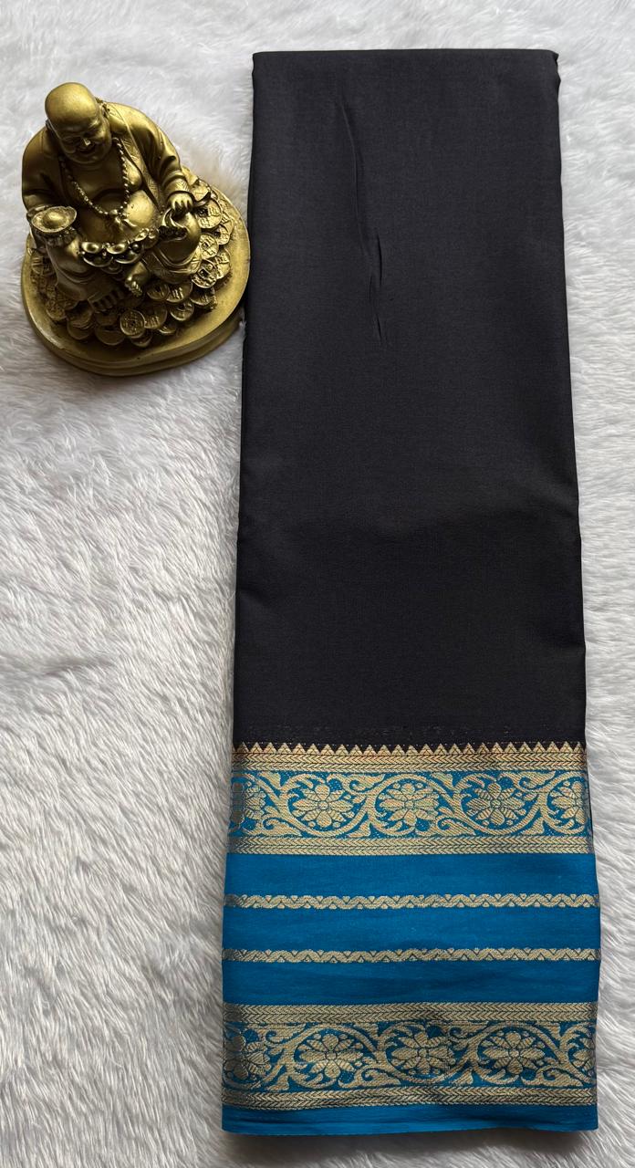 Semi Mysore Silk Plain Flower Climber Broder, Washable