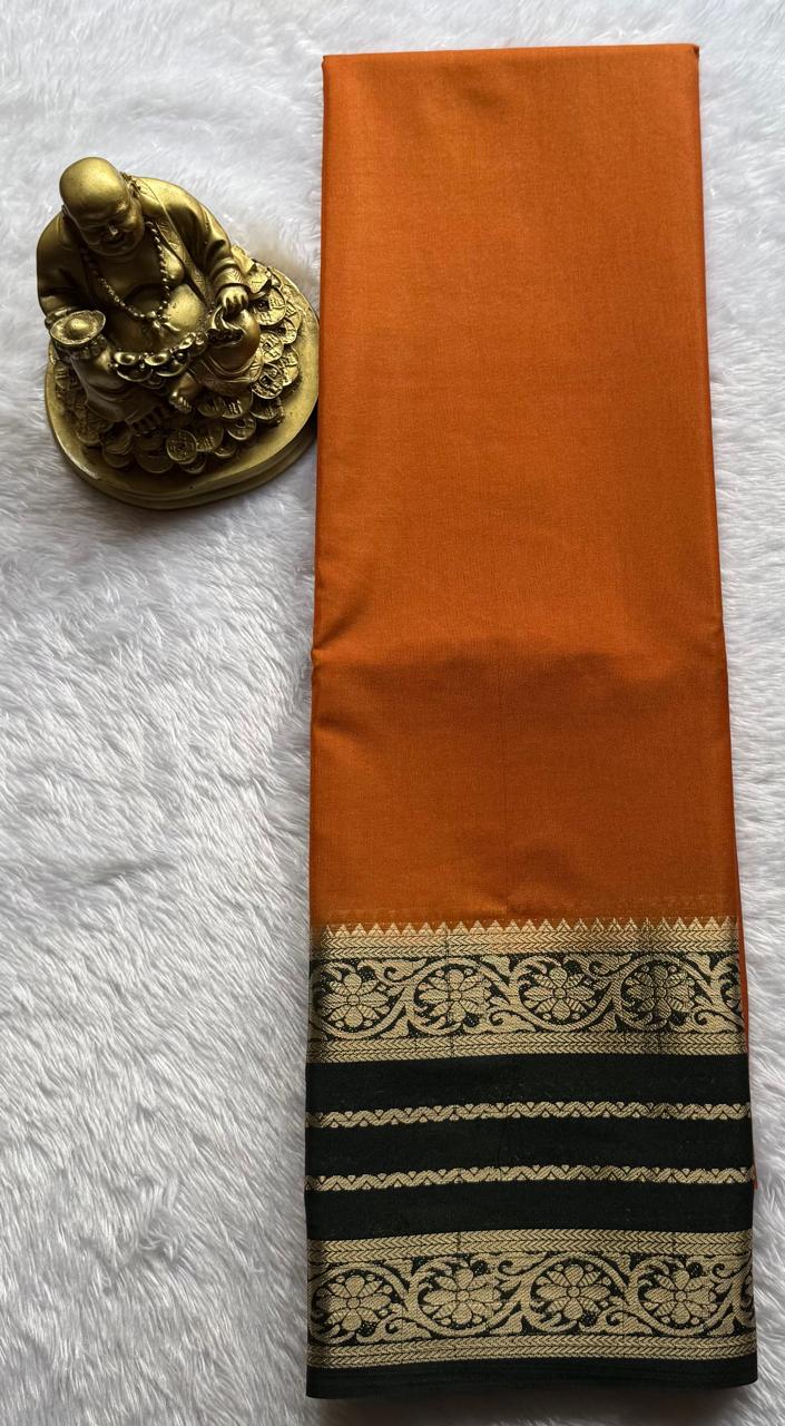 Semi Mysore Silk Plain Flower Climber Broder, Washable
