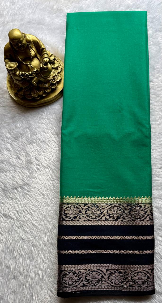 Semi Mysore Silk Plain Flower Climber Broder, Washable