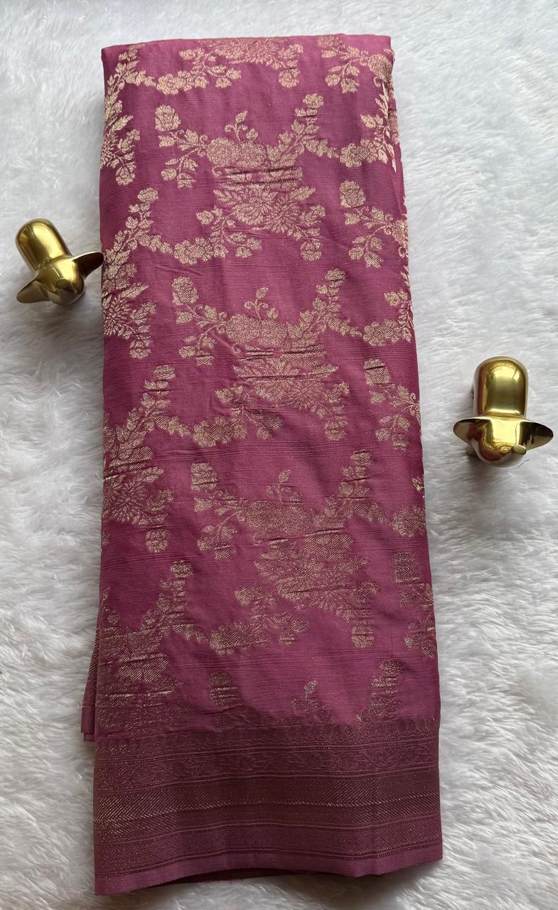 Crush Georgette Banaras Saree Jal Pattern