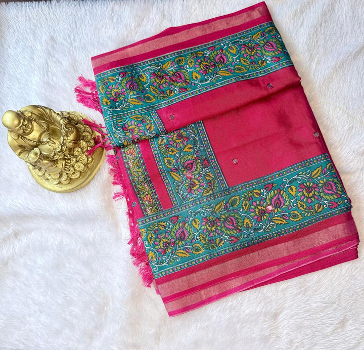 Mul Cotton Small Mirror Butt With Leaf Border
