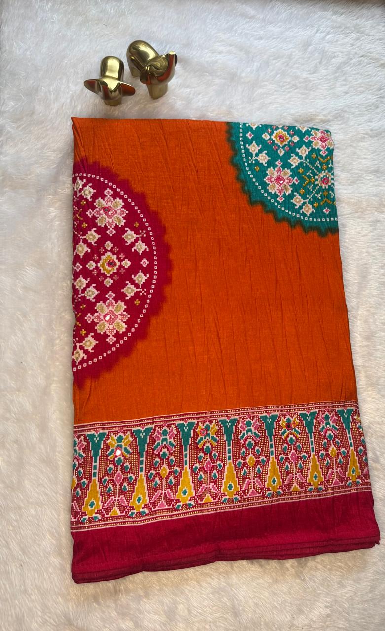 Crush Cotton Bandini Multi colour butta