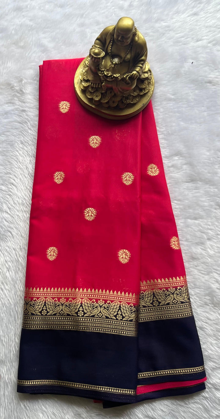 Semi Mysore Silk Small Pecock and Single Pecock Border