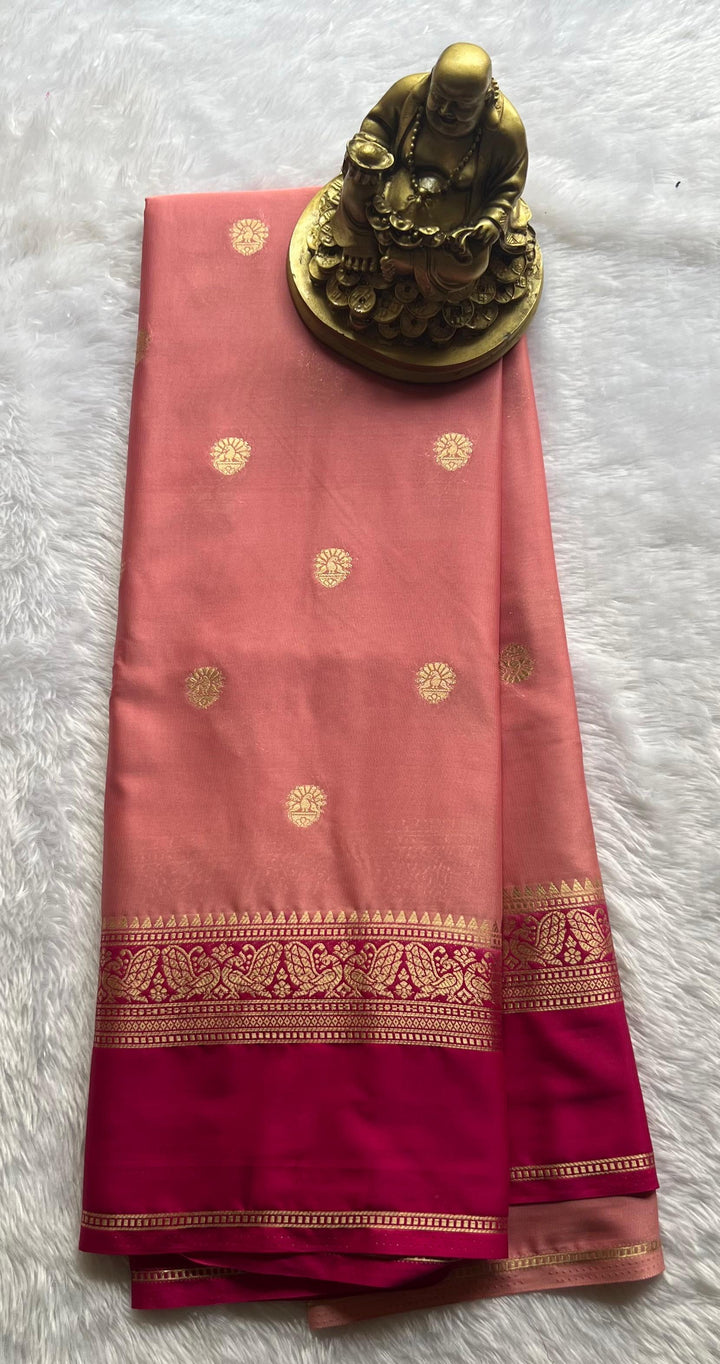 Semi Mysore Silk Small Pecock and Single Pecock Border