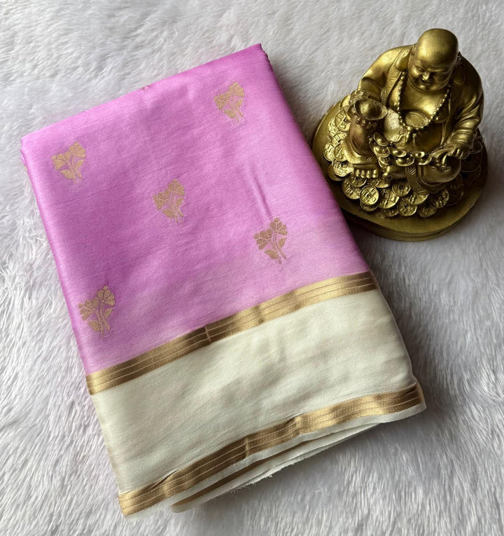 Gajji Silk Double Flower Butta With Rich Pallu