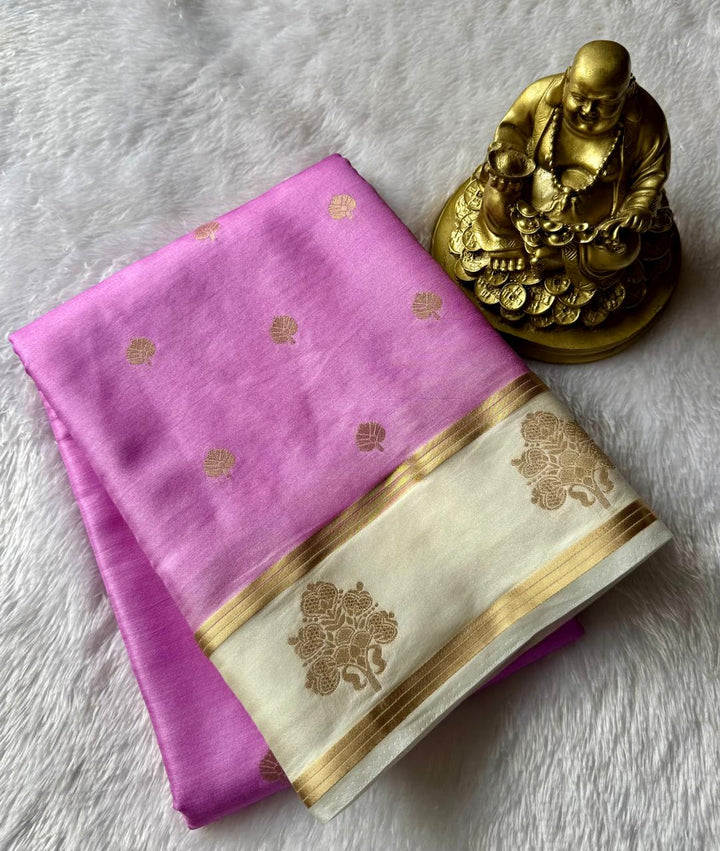 Gajji Silk Small Leaf Butta With Tree Border